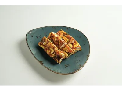 Sugarless Dry Fruit Barfi topped with assorted nuts,
